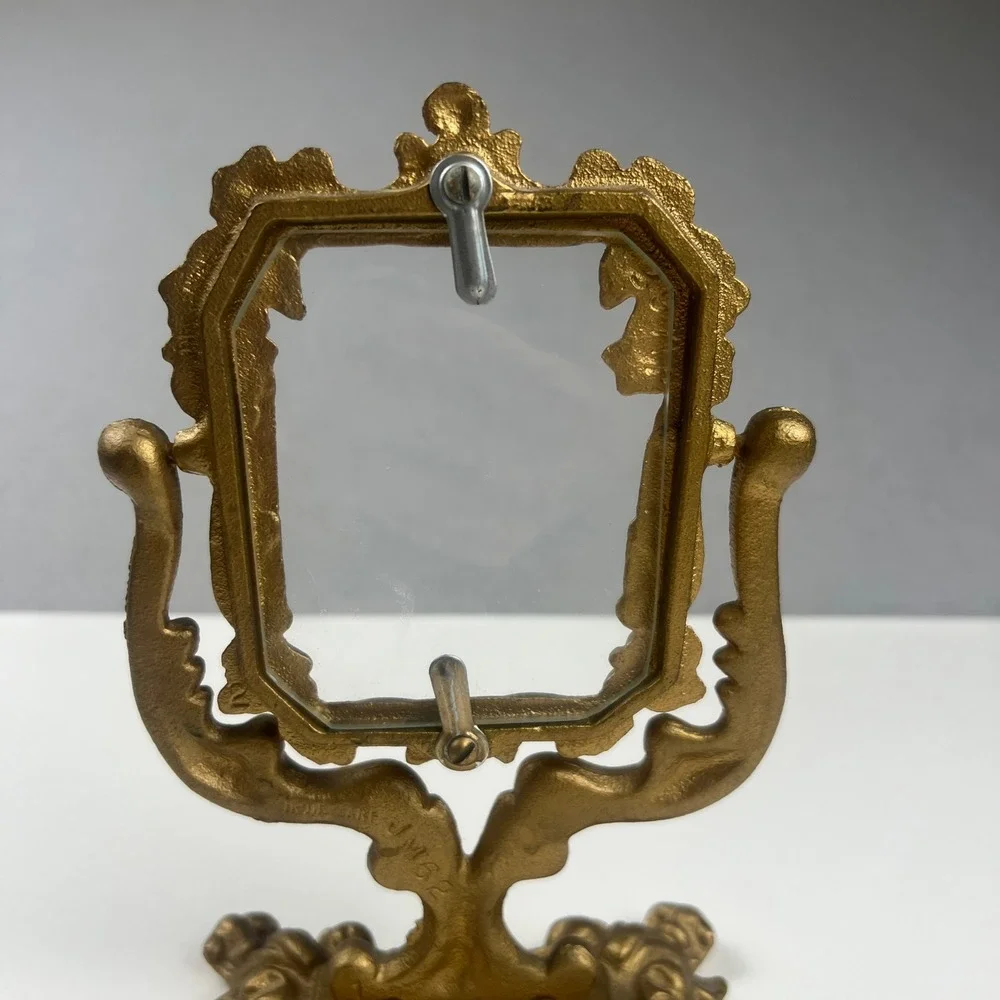Iron Art JM62 Swivel Picture Frame Gold Ornate Rococo Vintage Decor Antique Vibe